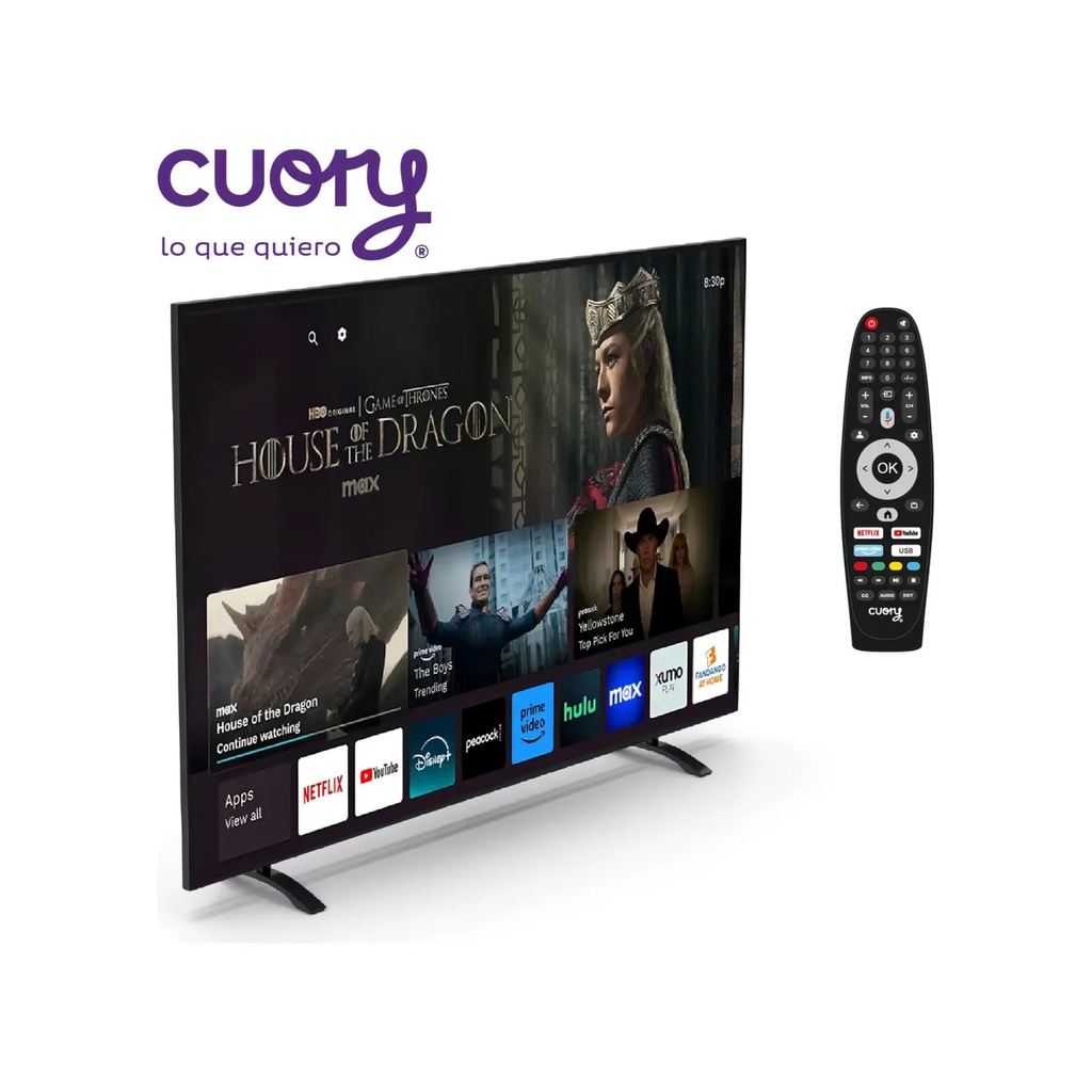 Smart TV Cuory 50" QLED 4K: Calidad Visual y Google TV