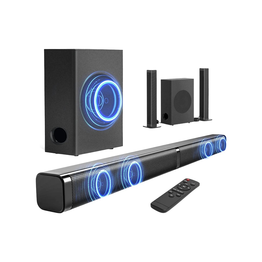 Barra De Sonido 2.1 Canales Con Subwoofer 200w Home Theater
