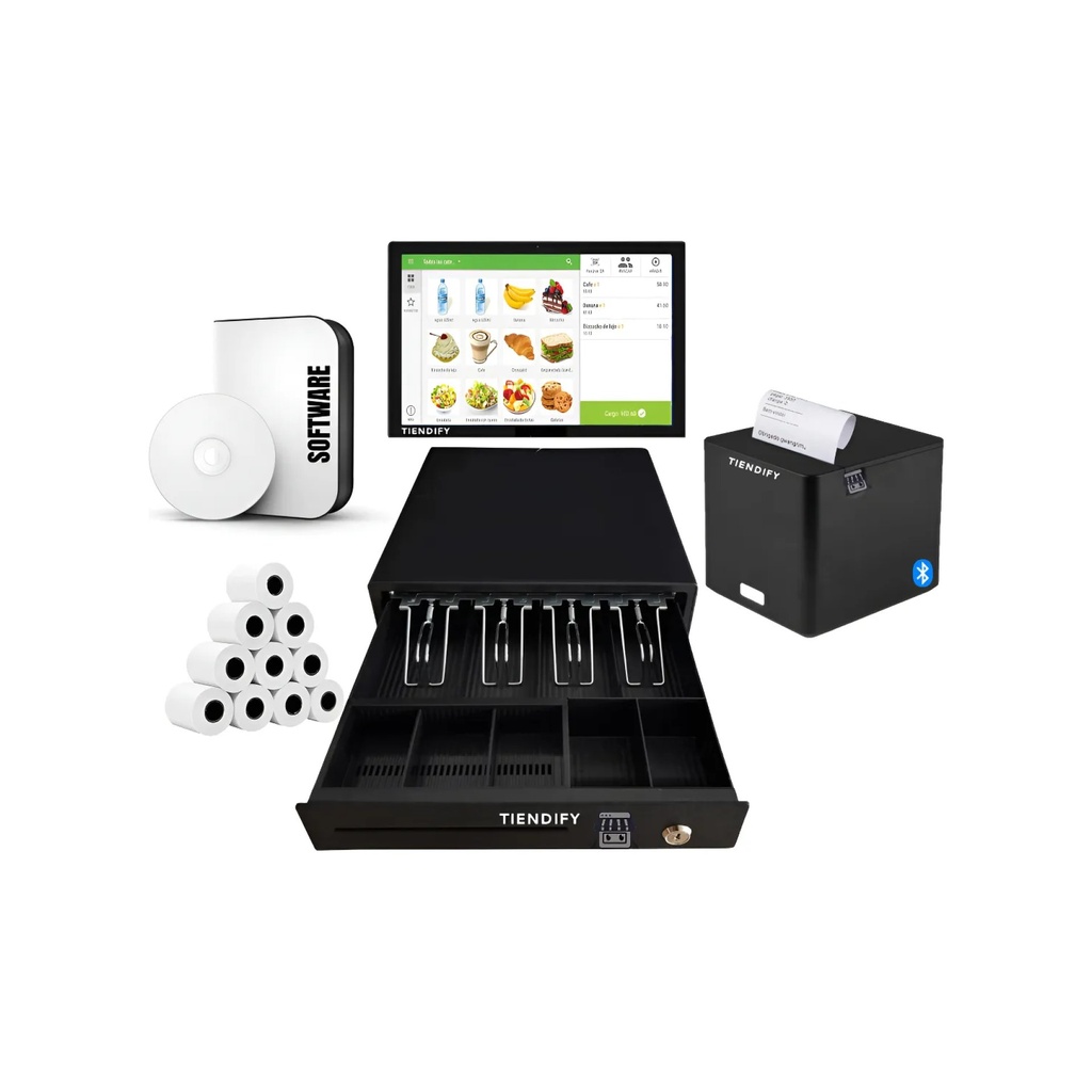 Kit Punto De Venta Tablet Cajon De Dinero Impresora Tiendify 10 In