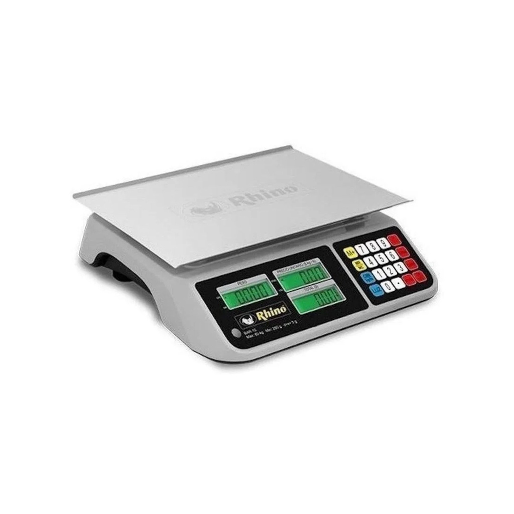 Báscula Comercial Rhino BAR-10: 60kg de Capacidad y Precisión Industrial