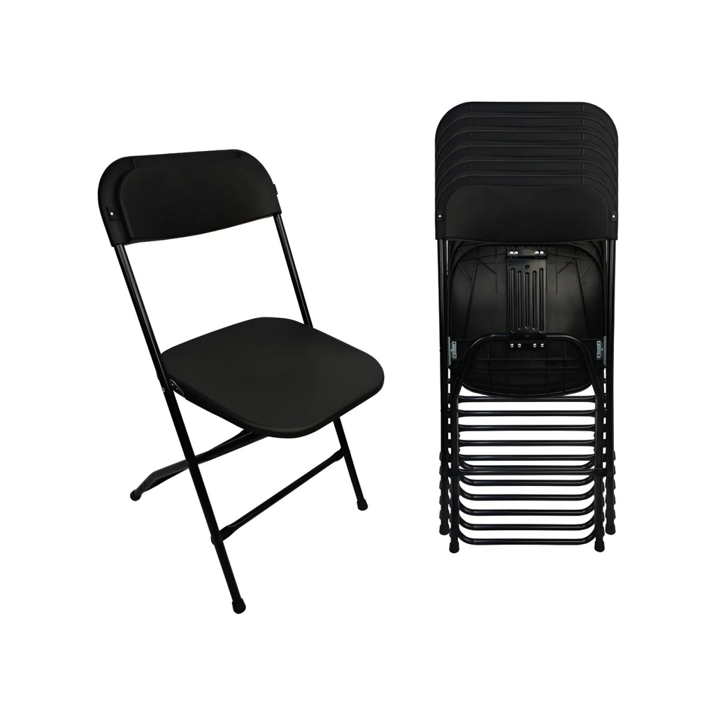 Set De 6 Sillas Plegables Plástico Reforzadas Styrka Negras