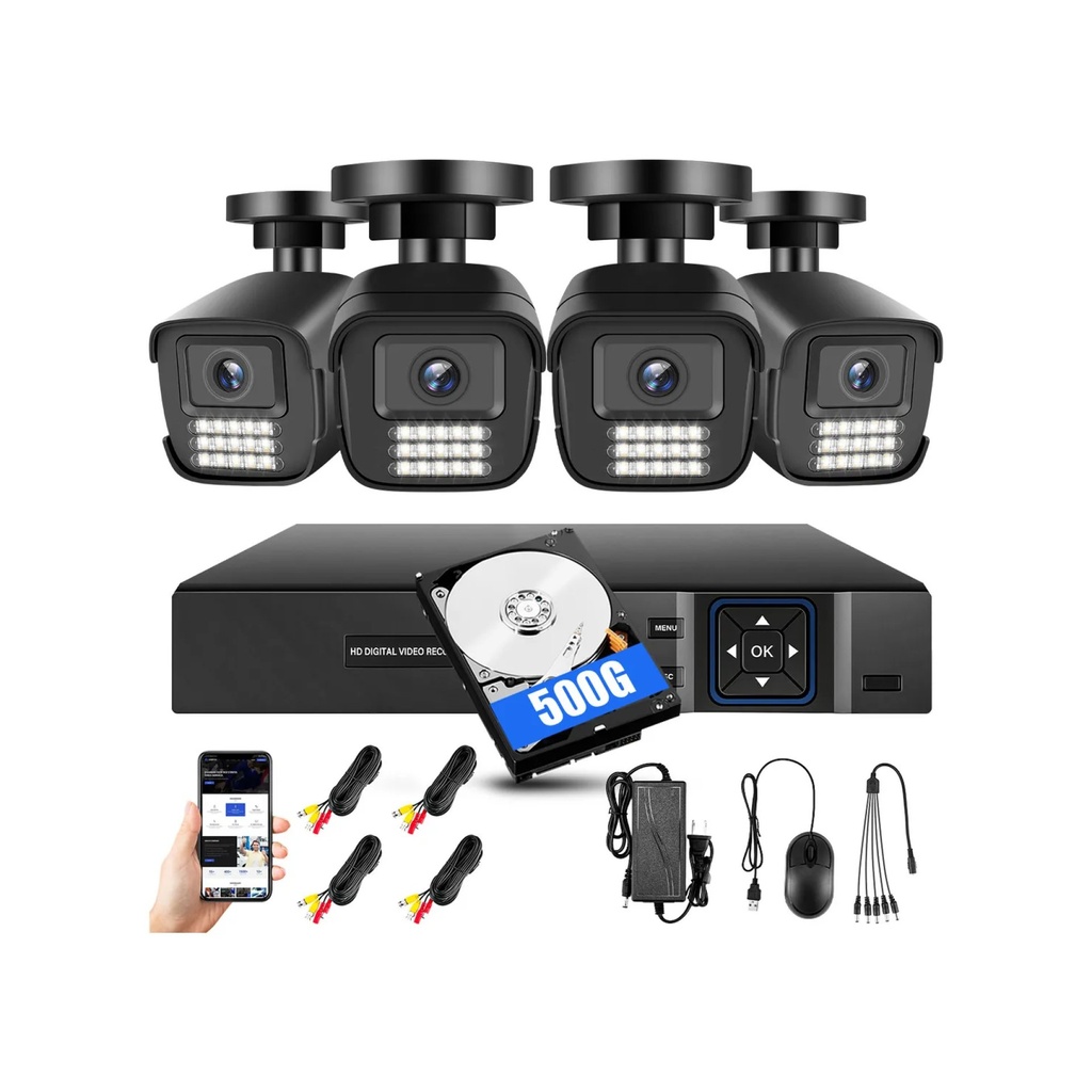 Kit 4 Cámaras ZUSZOX 3MP – Vigilancia total 24/