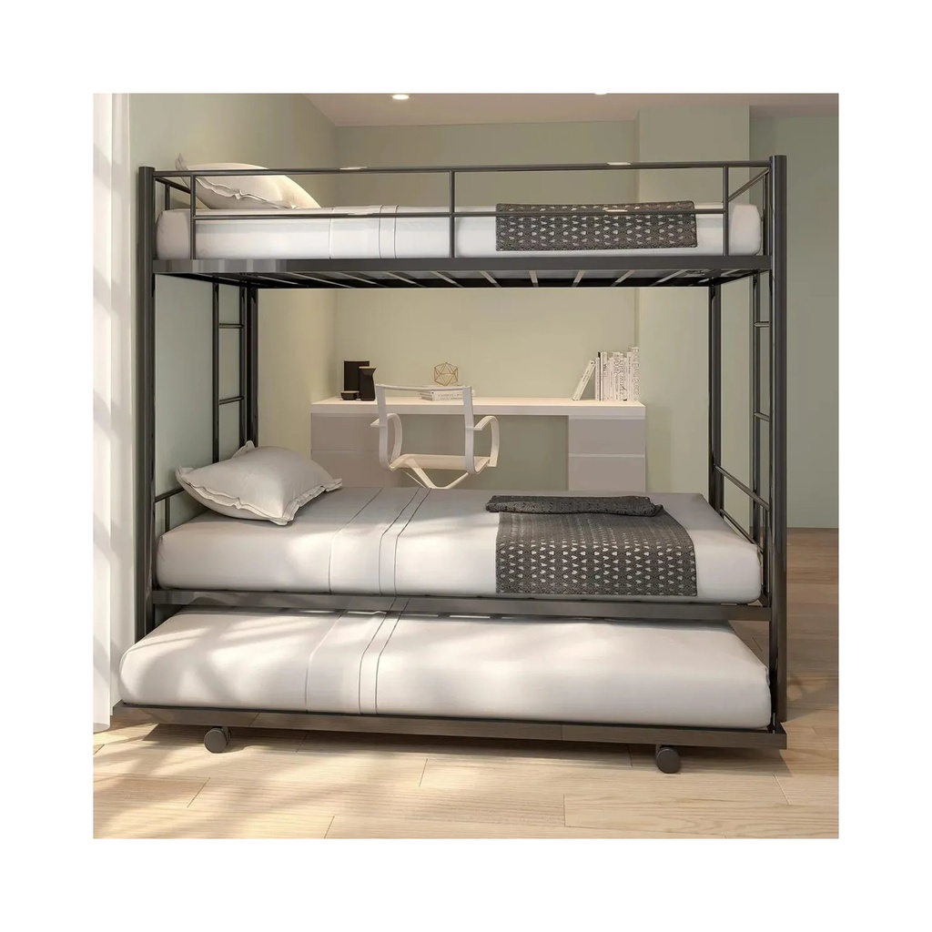 Litera Individual Con Cama Extra Con Escaleras Y Barandillas