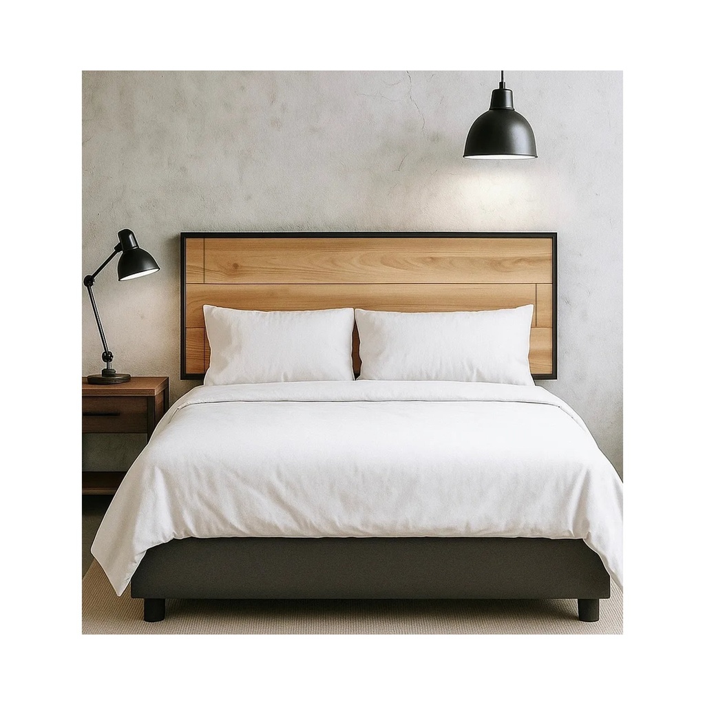 Cabecera Cabelami Matrimonial Moderna Flotante Color Maple Beige