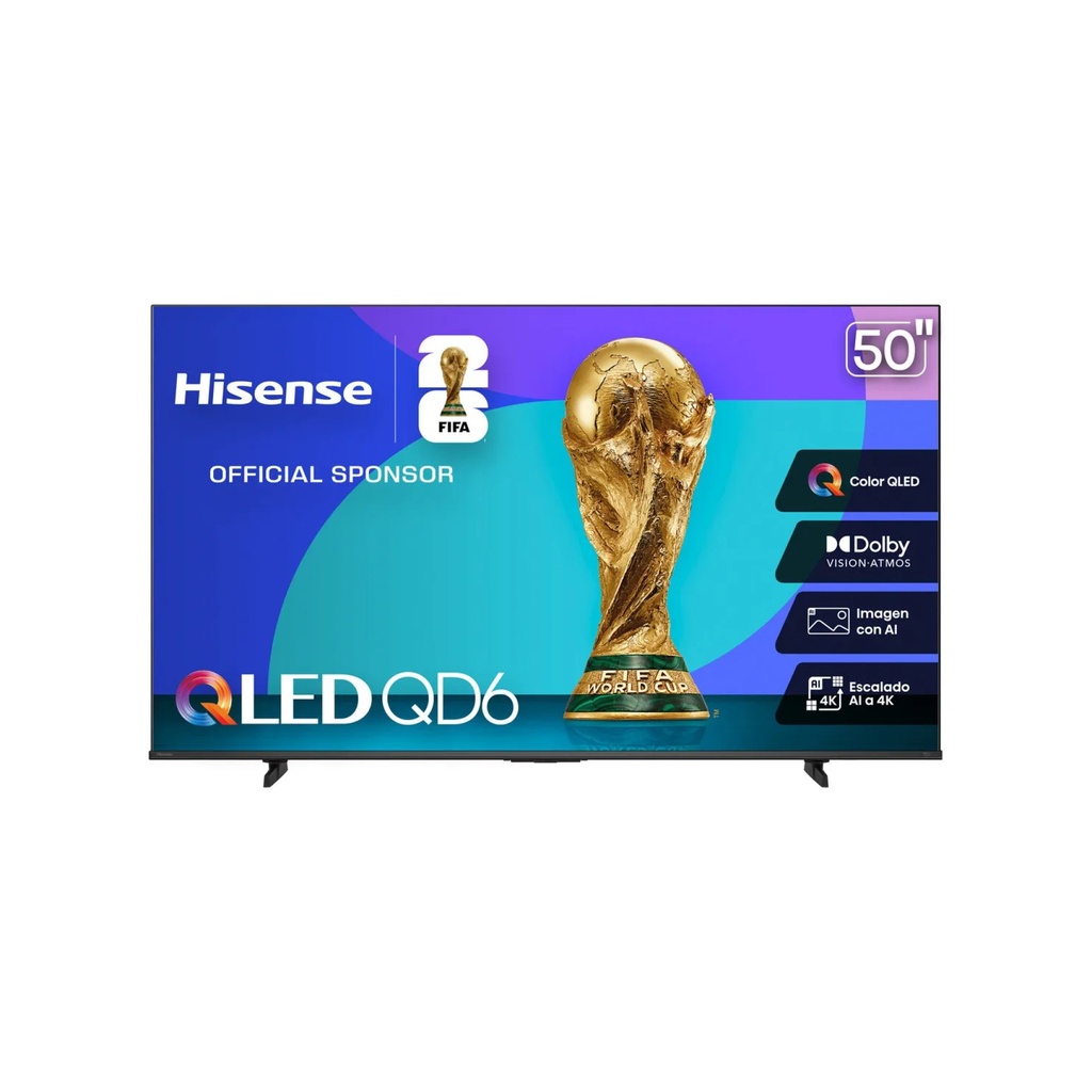 Hisense TV QLED 50": Colores Vivos y Smart TV Vida